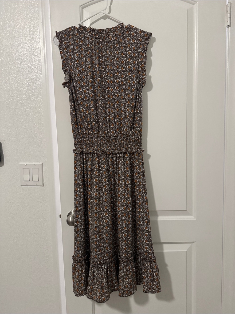 Michael Kors Brown Floral Maxi Dress